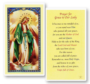 Prayer for Grace to Our Lady Laminated Holy Card