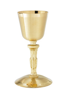 Chalice, A-9306G, 24kt gold plate. Ht. 8.5"  12oz. 5.5" scale paten
Ciborium 24kt gold plate.  Ht. 9 1/8".  Host 175