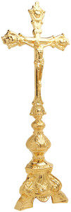 24k gold plated. 21-1⁄4˝H., 6-1⁄4˝ base. Matching candlesticks available K861
