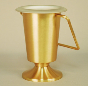 Holy water bucket with a satin bronze finish - St. Jude Shop