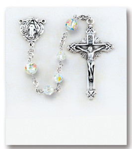 Crystal Swarovski and Murano Glass Sterling Rosary 