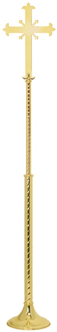 Fleur-de-Lis Solid Brass Processional Cross – 80"