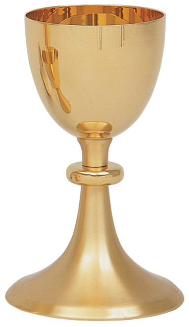 Satin, with base plate; 24k gold plated. 8-3⁄4˝H., 4˝ dia. cup, 5-1⁄4˝ base, 16 oz. cap.