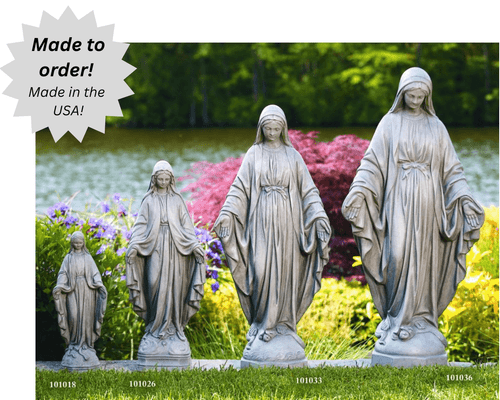 Handcrafted Outdoor Cement Blessed Mother – 18” or 26"
