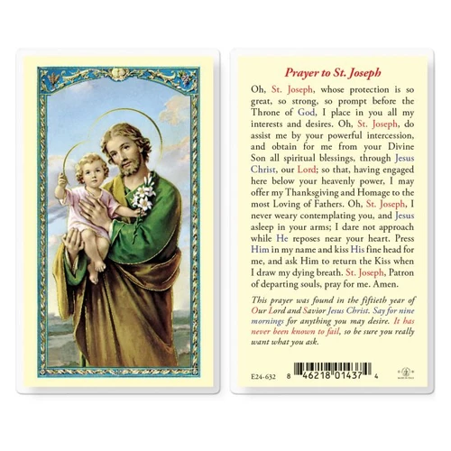 St. Joseph - 50th Year of Our Lord Laminated Holy Card