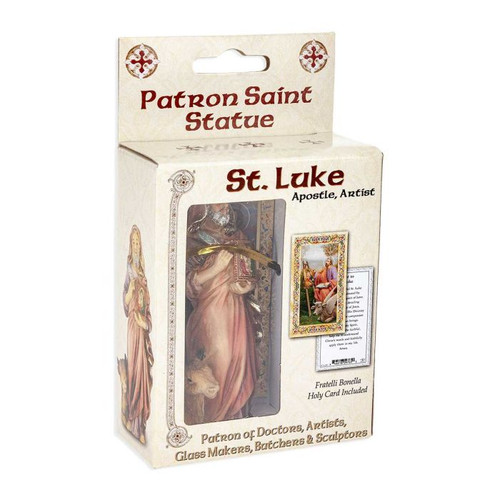 St. Luke Hand Painted Resin Statue - 4"