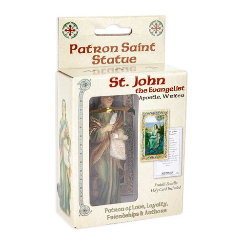 St. John the Evangelist Hand Painted Solid Resin Statue - 4"