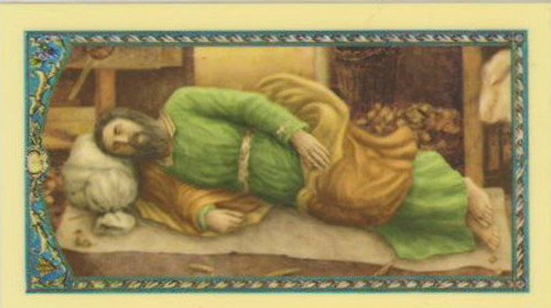 Sleeping Joseph Laminated Holy Card