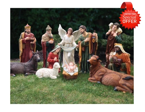 12-Piece Indoor/Outdoor Nativity Set - 39"