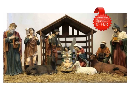 Life-Size 12-Piece Outdoor Nativity Set - 59"