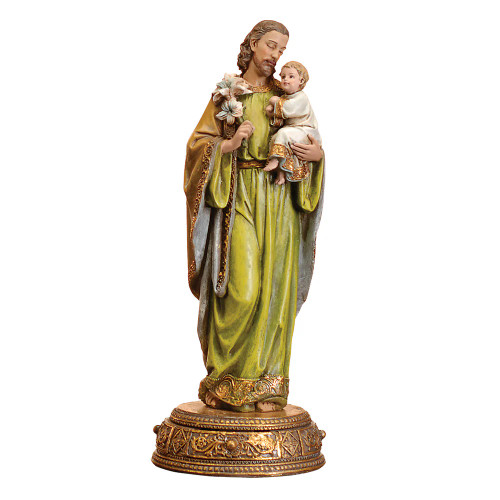 Saint Joseph with Child Jesus Figure - Heavenly Protectors - 10.25"