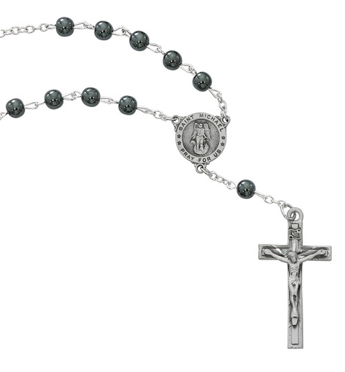 Hematite St. Michael One Decade Auto Rosary 