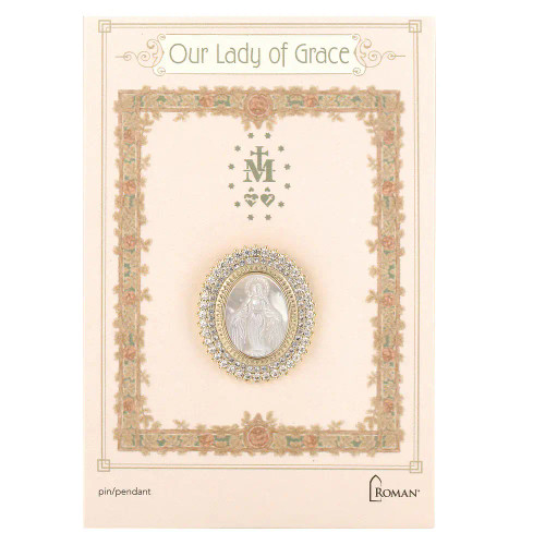 Our Lady of Grace Oval Pin and Pendant
