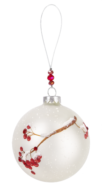 Round Glass Cardinal Ornament