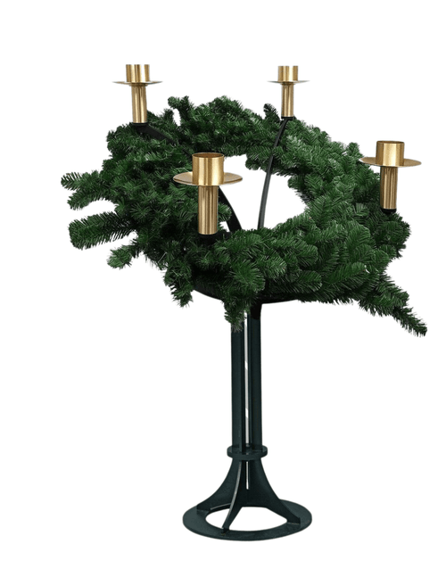 Advent Wreath with Processional Candle Holders - Available in Black or Gold