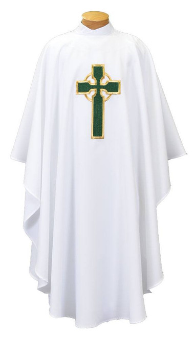Swiss Schiffli Celtic Cross Embroidered Chasuble with Stole