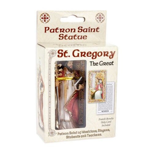 St. Gregory Resin Handpainted Statue - 4"