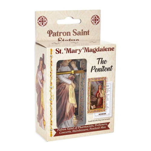 St. Mary Magdalene Hand Painted Resin Statue - 4"