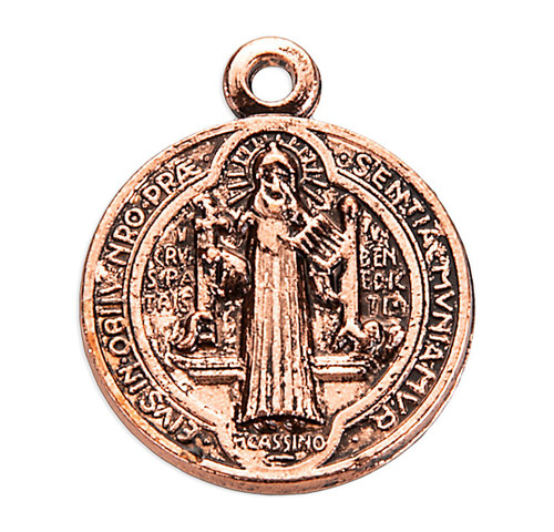 St. Benedict Round Antiqued Copper Jubilee Medal