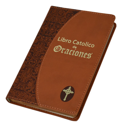 Brown - Libro Catolico de Oraciones contains many favorite prayers for every day, to the Blessed Trinity, to Mary, and to the Saints. Este libro contiene muchas oraciones favoritas para todos los dias, a la bendita Trinidad, la sagrada Virgen Maria y todos los Santos. Presenta una cubierta de cuero de imitación burdeos, verde, marrón y lavanda y bordes dorados.  Tamaño: 4 X 6 1/4. Páginas: 256 