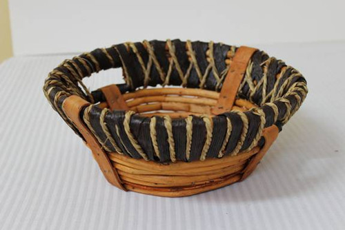 Small Rustic Round Collection Basket with Slotted Handles - 10"