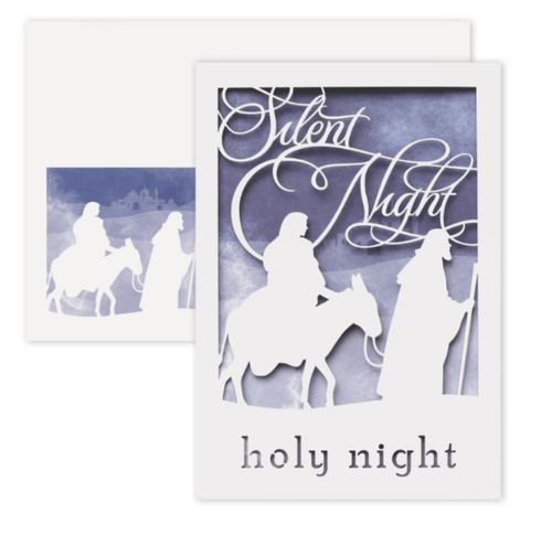 Silent and Holy Night Laser Cut Boxed Christmas Cards - 10ct