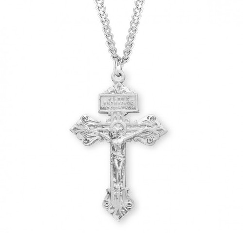 Sterling Silver Small Pardon Crucifix - 24" Chain