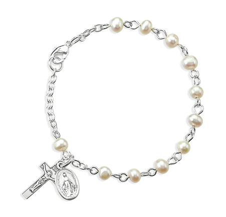 4MM Freshwater Pearl Rosary Bracelet 