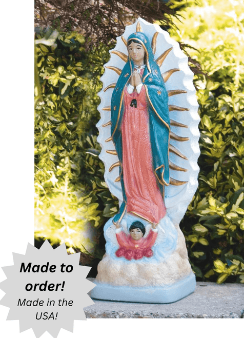 Our Lady of Guadalupe Outdoor Cement Garden Statue - 18"