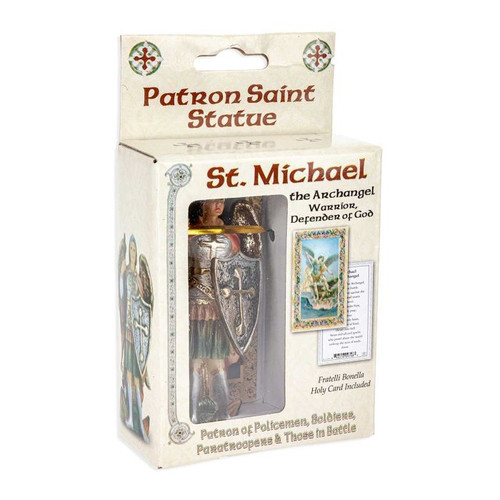 St Michael Hand Painted Solid Resin Statue