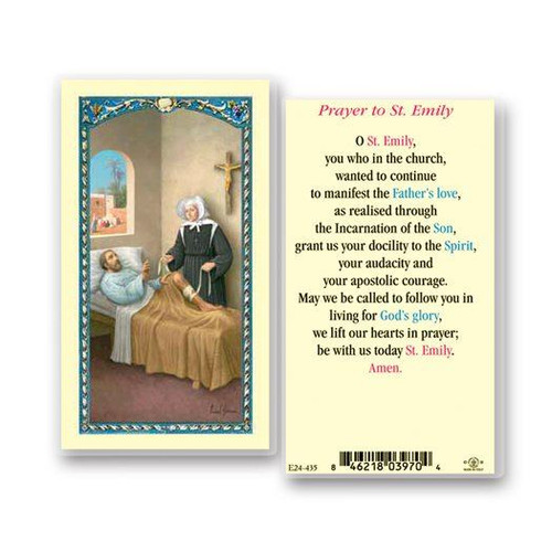 Saint Emily Laminated Holy Card