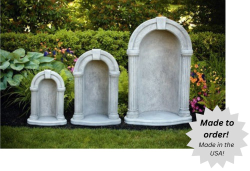 Handcrafted Keystone Cement Grotto for 36" Statue - 52"