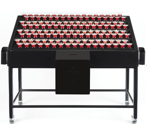 The 136pc version of the St. Patrick's range. Its increase in size allows for double the burning capacity. This unit is the largest of our range and are popular in places that have a large space and a demand for a higher burning capacity. Available in Black or Gold. Four boxes of candles, FREE with each stand!
Dimensions: 
D: 59cm / 23½″
H: 107cm / 42½”
W: 132cm / 52”

 