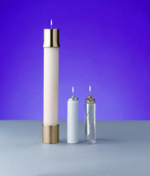 2" Solid Nylon Shells are hand-crafted to duplicate a high quality, traditional wax candle. All nylon shells include top rings and adapters for 1/4", & 5/16" threaded shafts.  PRICE IS CALCULATED PER INCH ~ Additional heights above 48" are available, call 1 800 523 7604 for pricing. Made in the U.S.A.

Accessories for 2"  Oil Burning Candle Shells:  Follower (F00200) ~ Socket (LMS200) ~ Refill 25 hour (REF300)


 