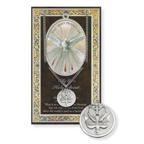 Holy Spirit Prayer Card and Pewter Medal