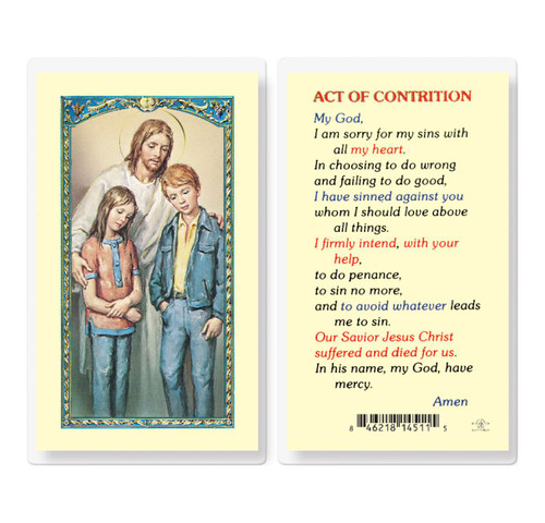The Comforter - Act of Contrition Laminated Holy Card 