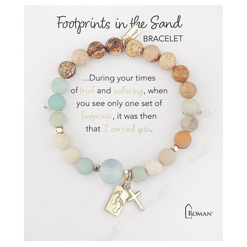 Footprints in the Sand Clay Story Bracelet
