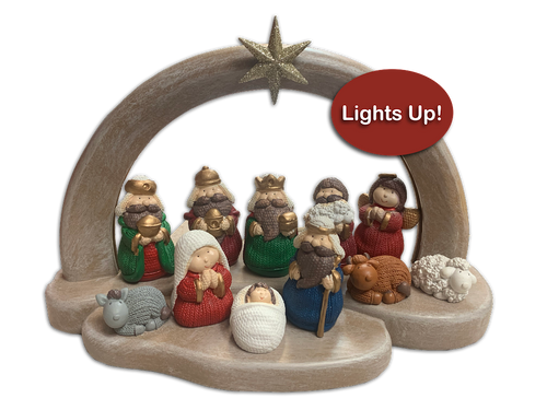 Light Up Arch Nativity,  11 piece set