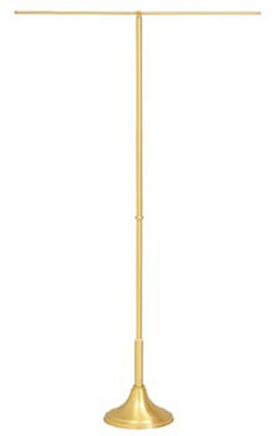 Solid Satin Brass Processional Banner Stand – Telescoping or Rigid Shaft