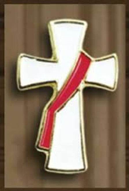 Deacon's Cross. 1" inch lapel pin. Hand enameled colors. Gift boxed