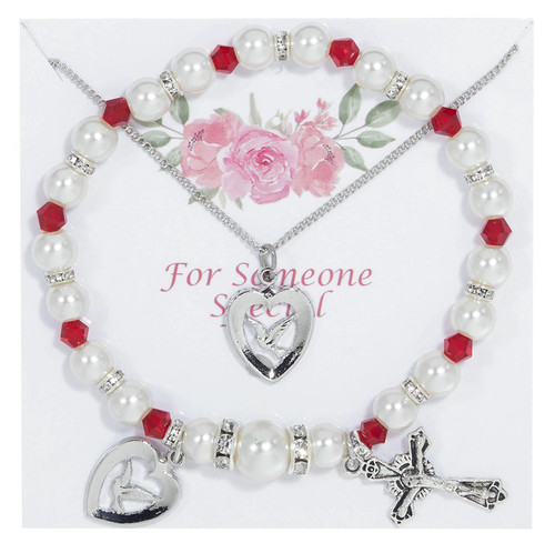 Holy Spirit Pendant and Bracelet Set 