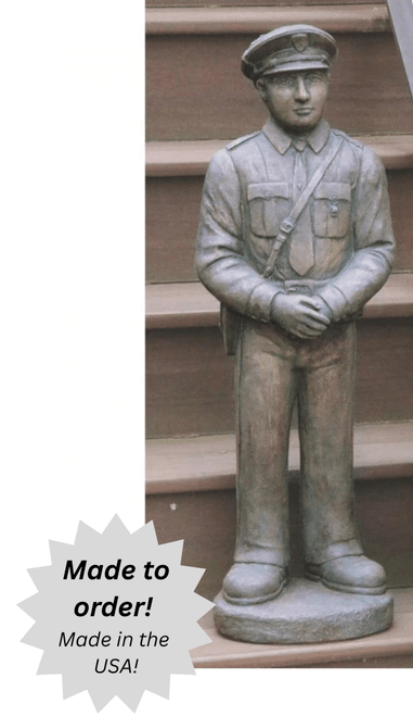 Law Enforcement Officer Outdoor Cement Garden Statue - 32"