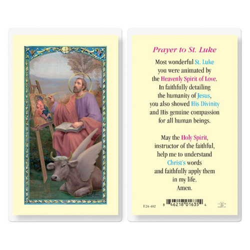 Saint Luke Laminated Holy Card
