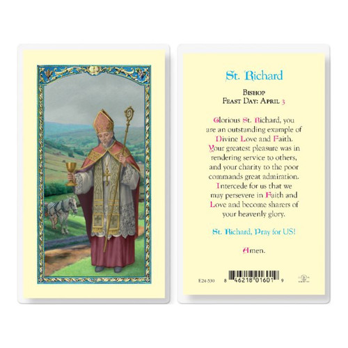 Saint Richard Laminated Holy Card