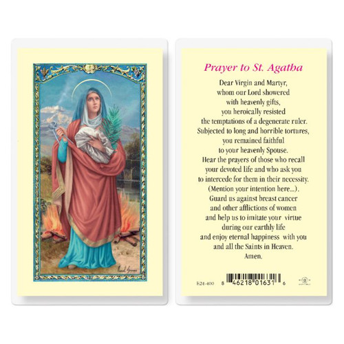 Saint Agatha Laminated Holy Card