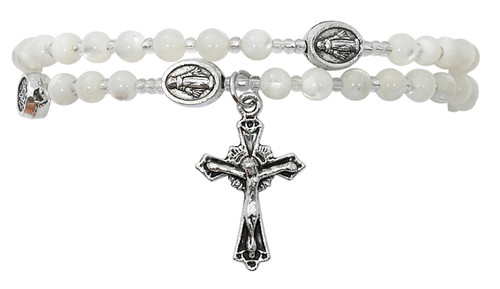 Mother of Pearl Twistable Rosary Bracelet