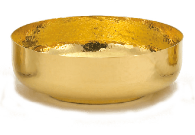 Open Ciborium Bowl - Silver Plated or 24K Gold Plated - Hammered Texture