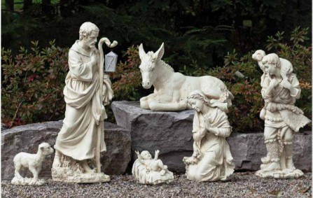 Holy Family Figure Set - Large Ivory 27" Outdoor Nativity