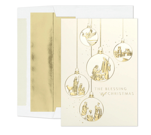 Nativity Ornaments Boxed Christmas Cards - 15ct