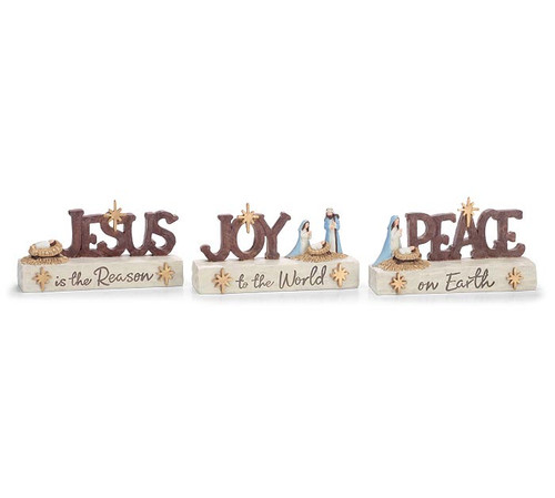 Assorted Nativity Message Shelf Sitter - Humble Hope Collection Assorted Nativity Message Shelf Sitter - Humble Hope Collection